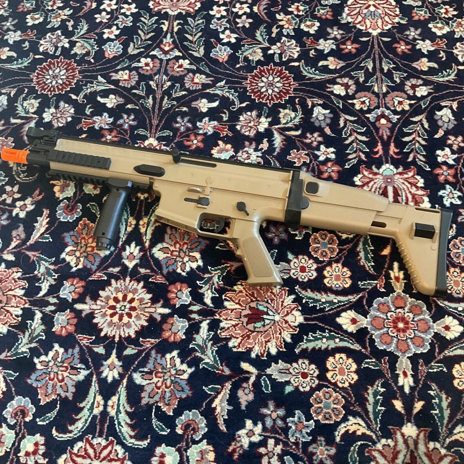 fn scarl spring powered airsoft rifle tan 300 fps Airsoft Tienda